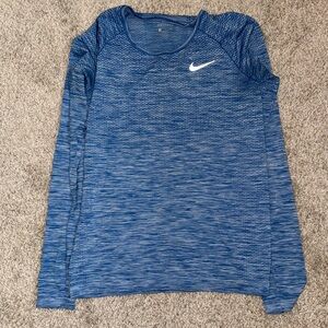 Nike Blue Dri Fit Tight Long Sleeve Top